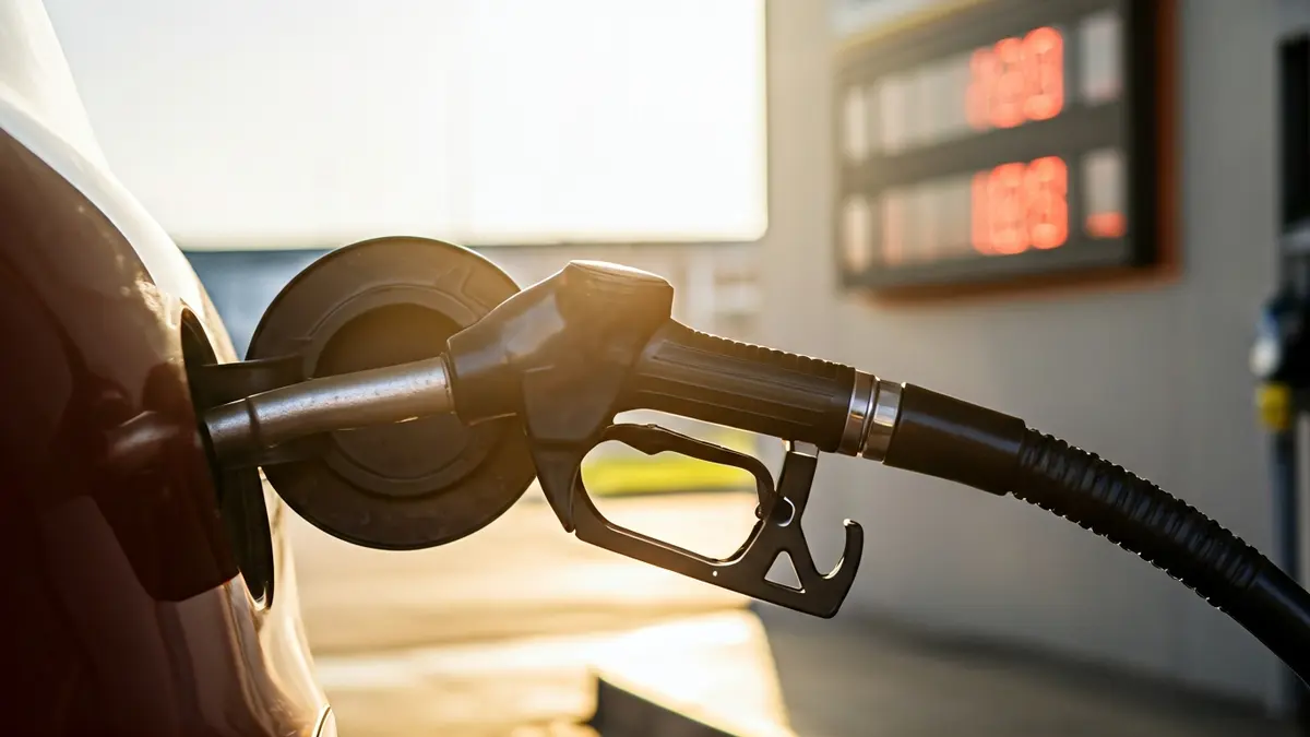 Imagen genérica de una manguera de gasolina en un coche.