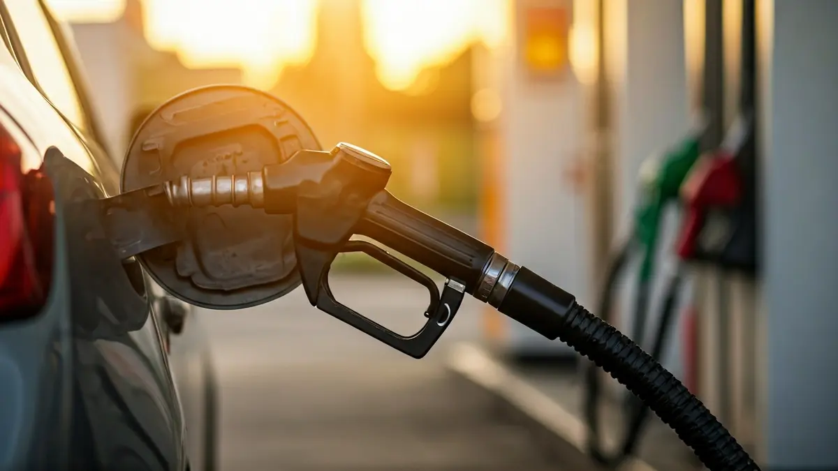 Imagen genérica de una manguera de gasolina en un coche.