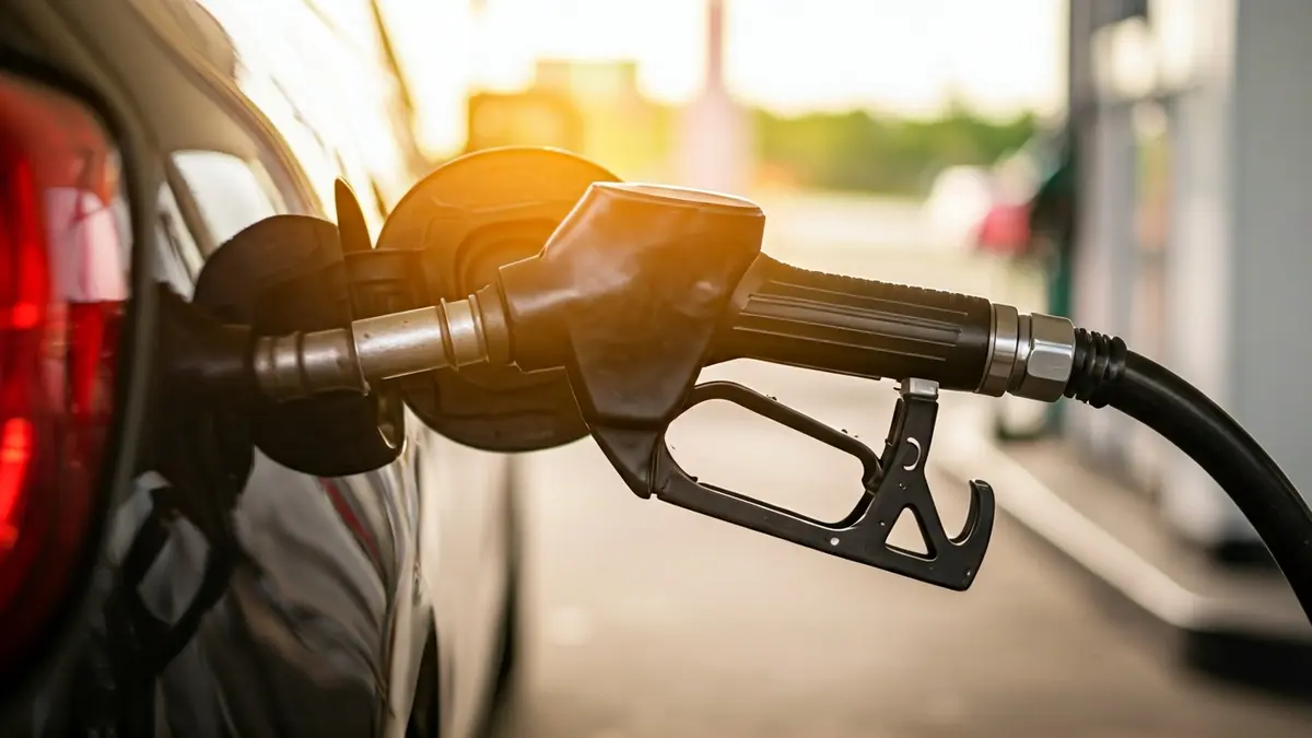 Generic image of a fuel pump nozzle in a car.