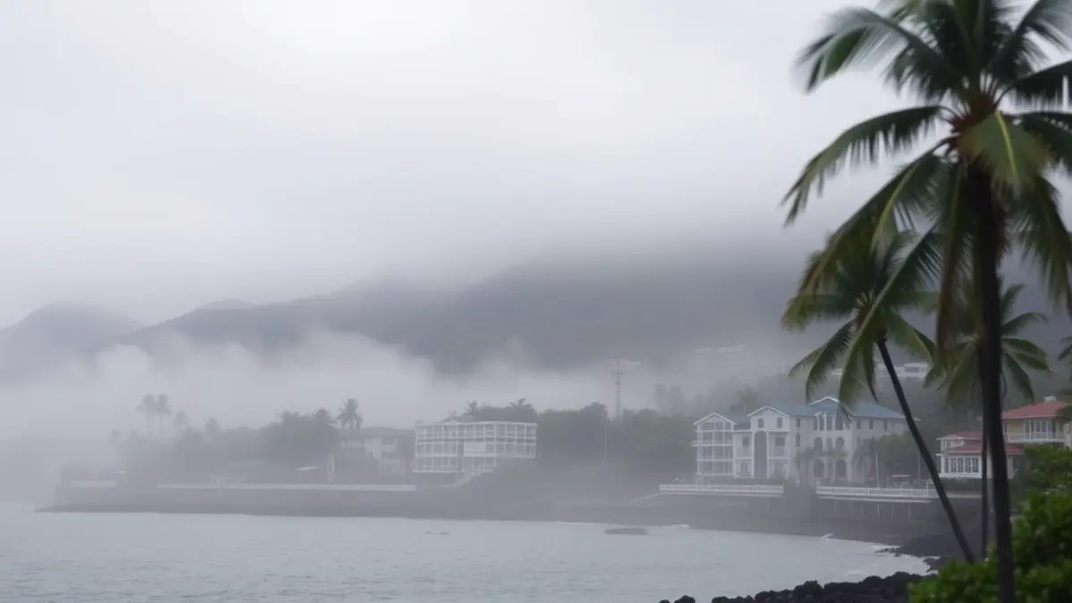 Imagen genérica de un día nublado y con niebla en una localidad costera.