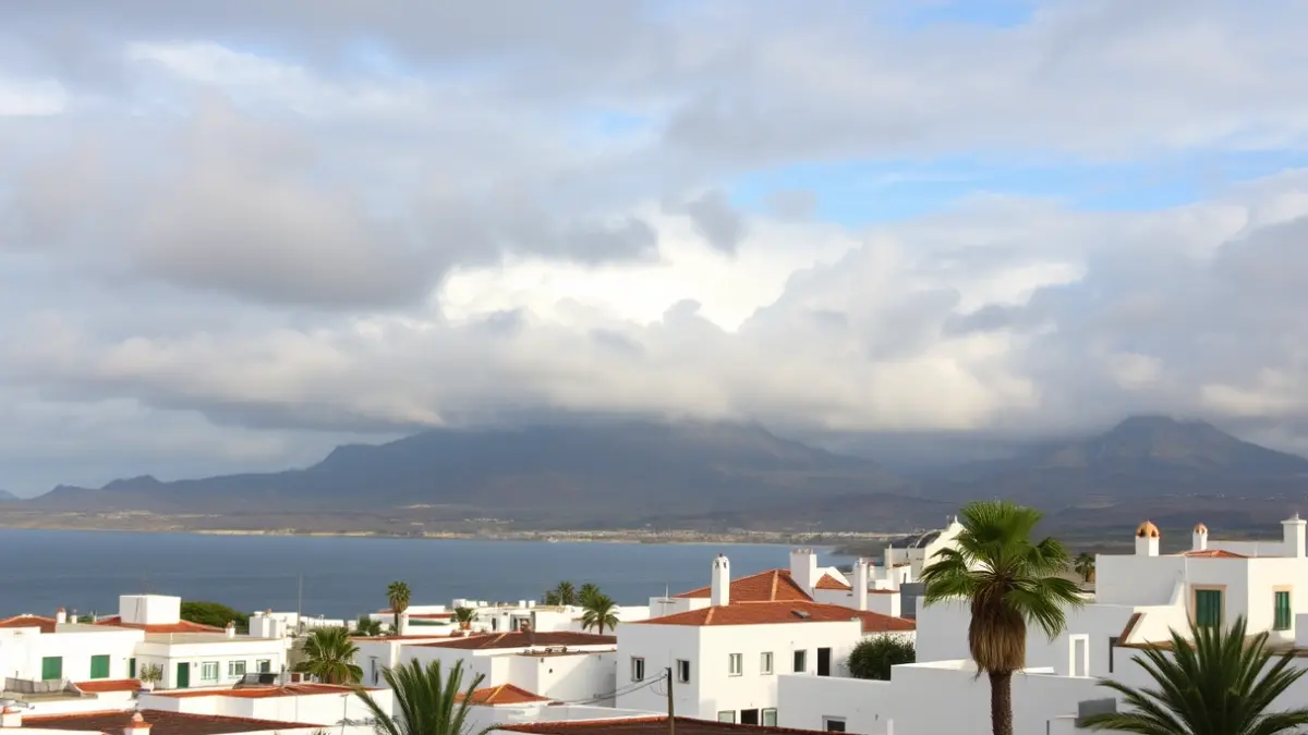 Imagen de un día nublado en una localidad costera canaria.