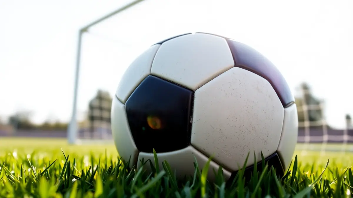 Generic image of a soccer ball on a grass field.