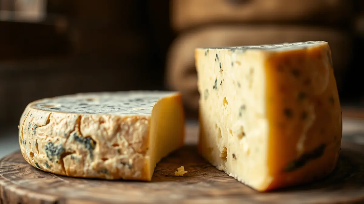 Imagen genérica de un queso curado con textura cremosa.