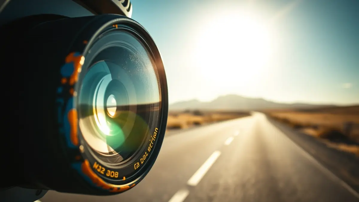 Image of a speed camera damaged by vandalism on a road in Tenerife.