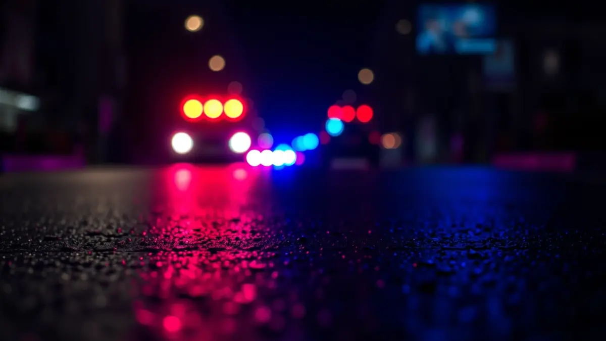 Imagen genérica de luces de emergencia policiales en la noche.