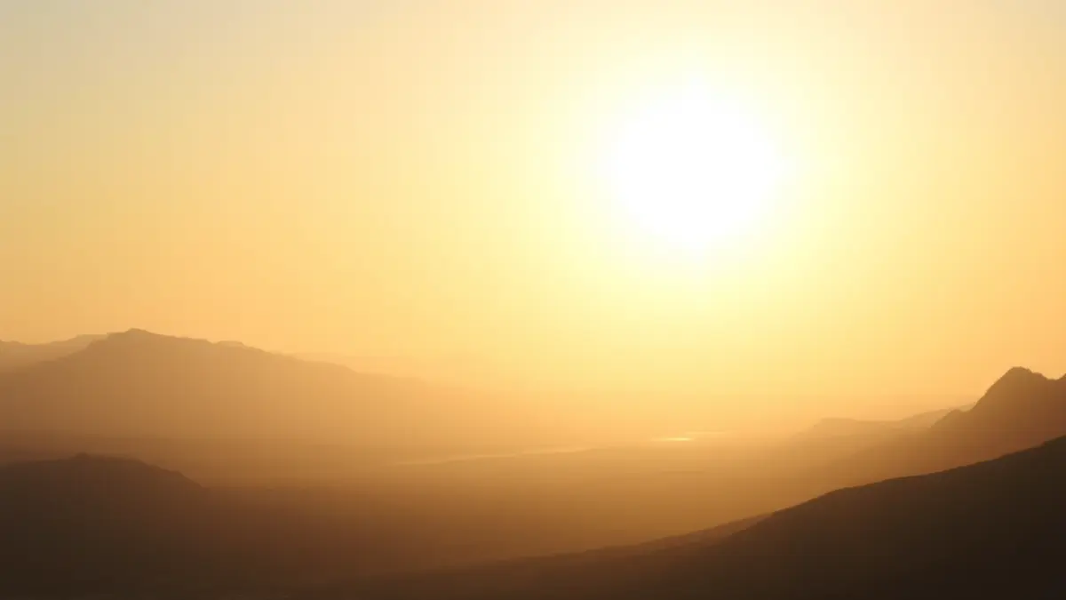 Generic image of a hazy sky over a Canarian landscape.