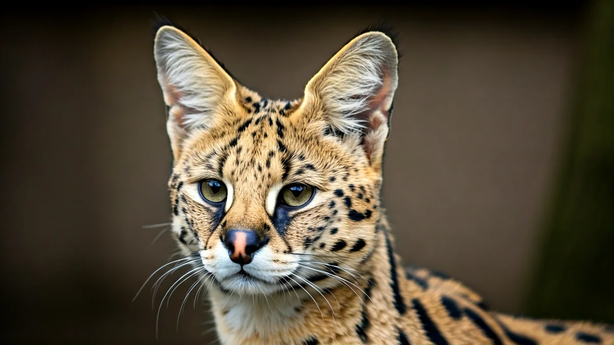 Imagen de un serval, un felino salvaje de tamaño mediano.