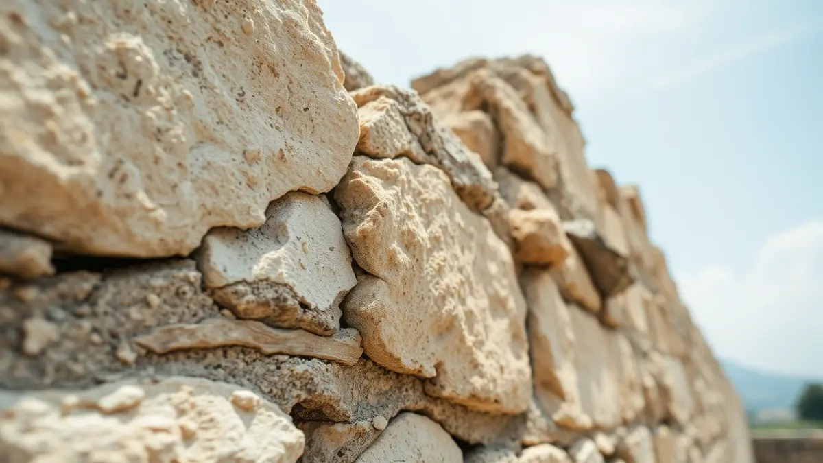 Imagen genérica de una pared de piedra con daños estructurales.