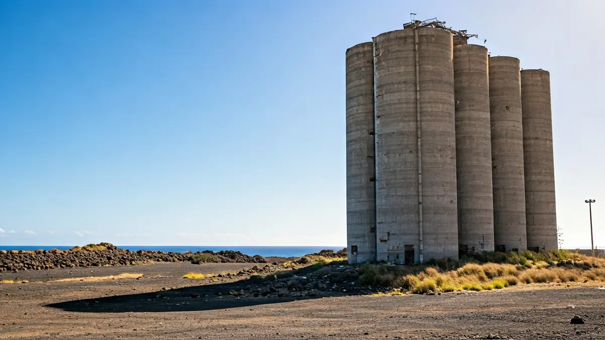 Rodaje cinematográfico en el antiguo silo de grano de Santa Cruz de Tenerife.