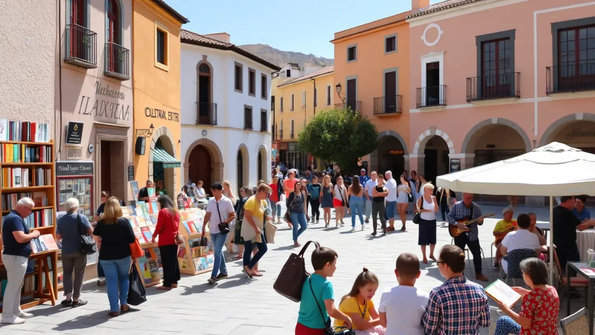 Imagen de la Feria del Libro de Maspalomas con actividades literarias y culturales.