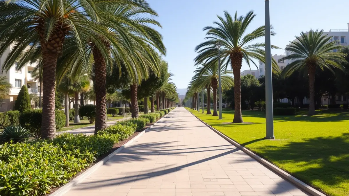 Generic image of a clean and well-maintained urban park in Canarias.