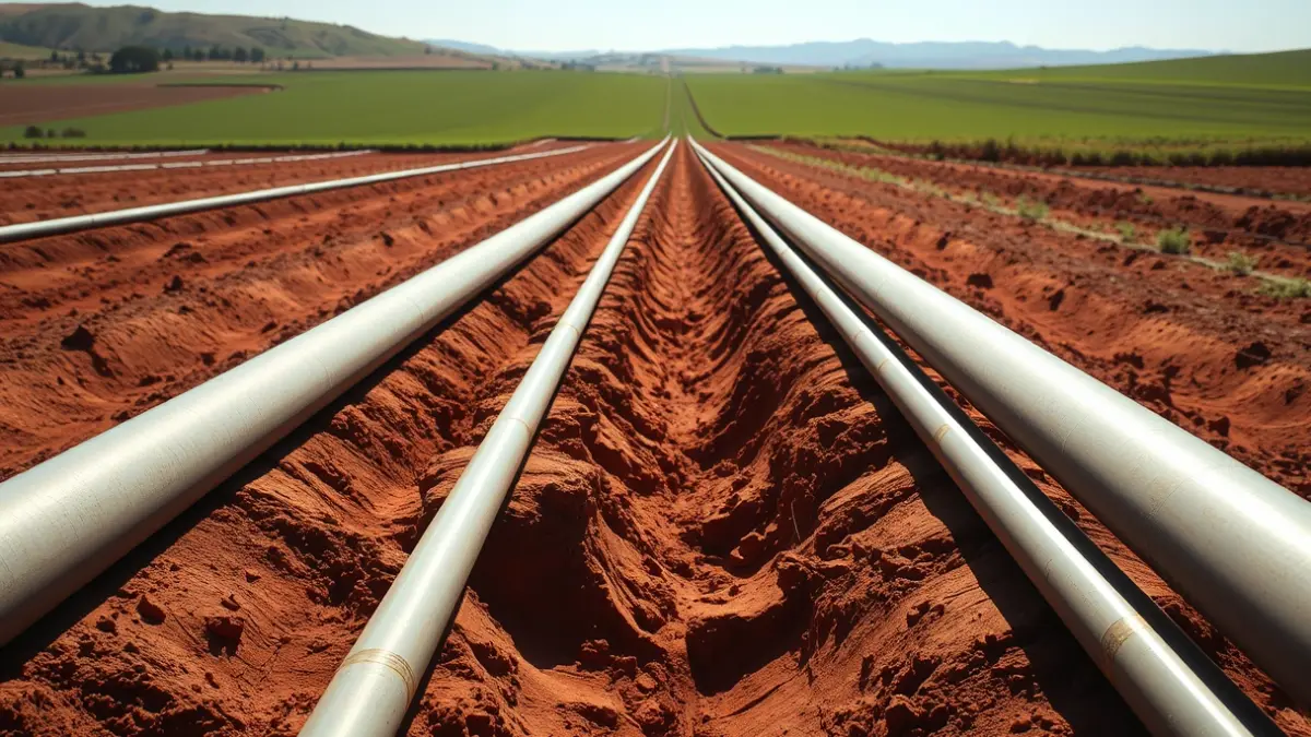 Imagen genérica de tuberías de saneamiento en una zona de obras.