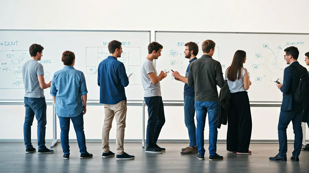 Imagen genérica de jóvenes colaborando en un entorno de innovación.