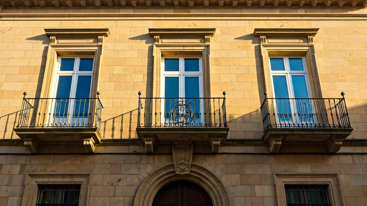 Fachada del Ayuntamiento de Santa Cruz de La Palma bajo el sol de la tarde.