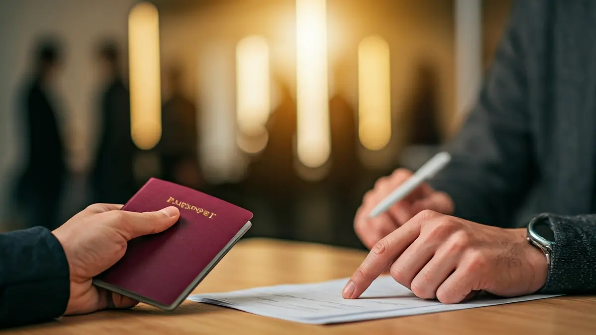 Imagen genérica de documentos y manos en un proceso administrativo.