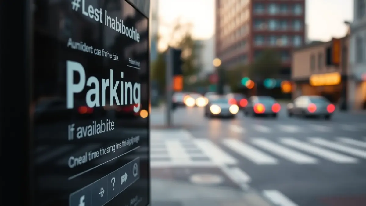 Generic image of a digital panel displaying real-time parking information.