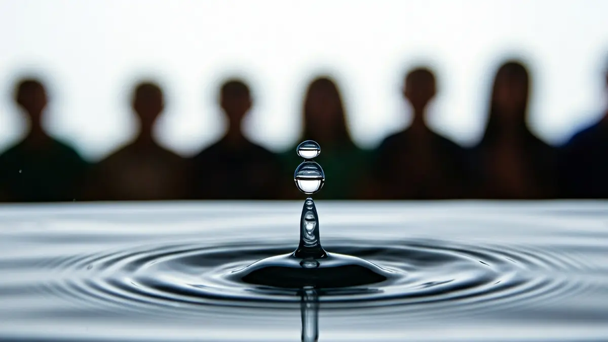 Imagen genérica de una gota de agua cayendo en un estanque, simbolizando la sostenibilidad.