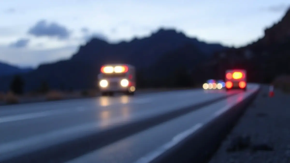 Imagen genérica de luces de emergencia en un entorno natural.