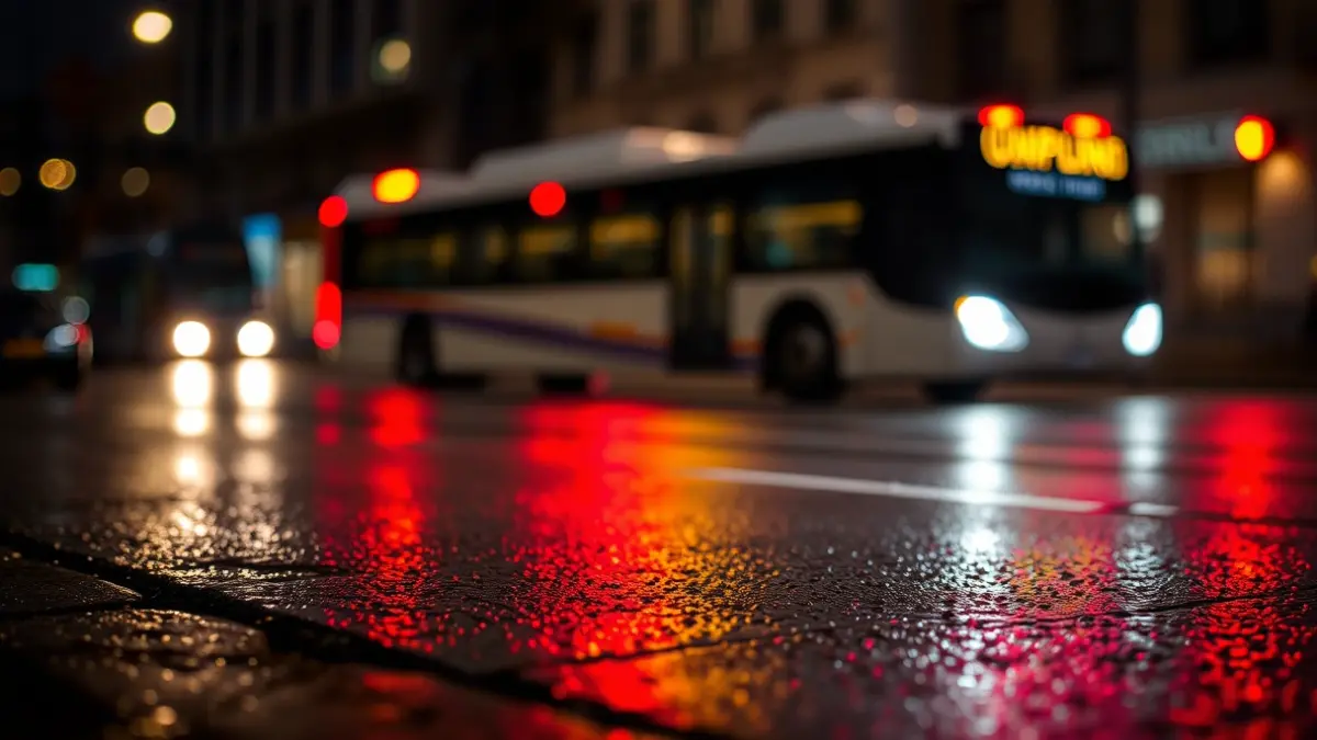 Generic image of emergency lights on an urban street.
