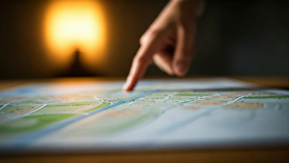 Generic image of an urban planning map with residential and green areas.