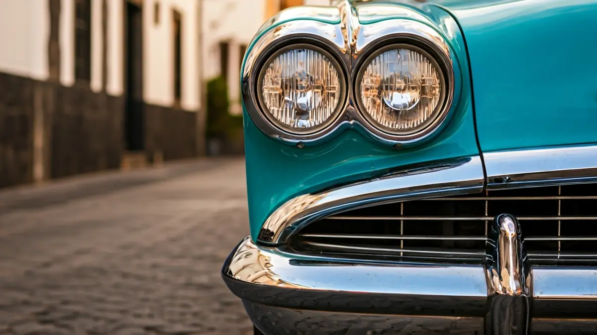 Imagen de un coche clásico, destacando su antigüedad y valor.