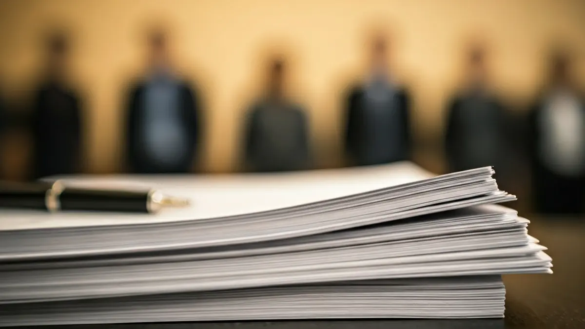 Generic image of official documents and a signature, symbolizing an administrative process.