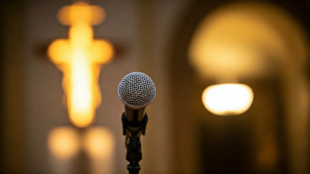 Imagen genérica de un micrófono en un podio, simbolizando un discurso o evento importante.