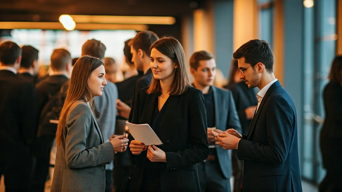 Generic image of young professionals interacting at a networking event.