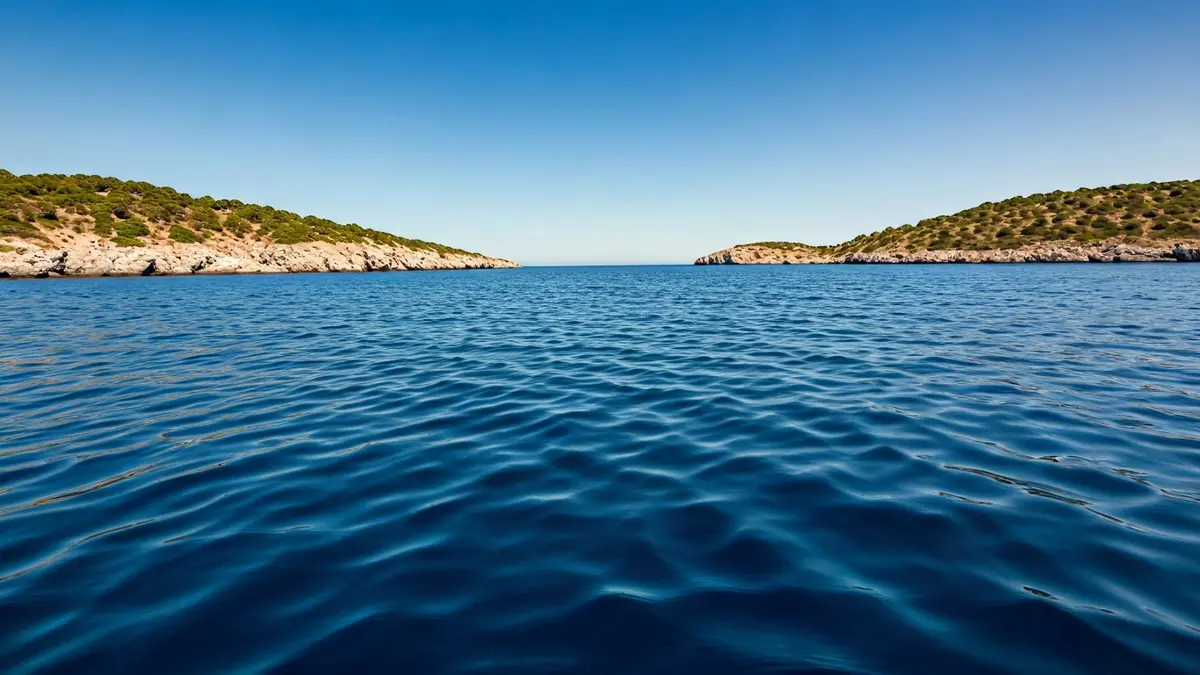 Imagen de un paisaje submarino volcánico con sutiles indicaciones de actividad sísmica.