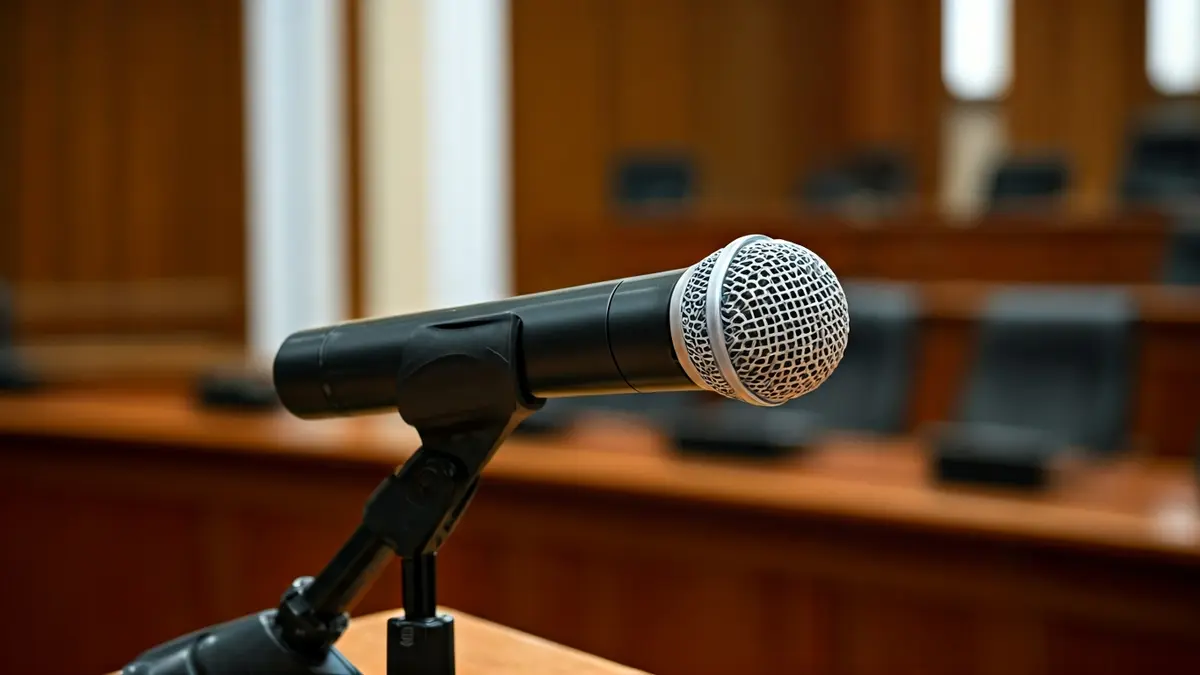 Imagen genérica de un micrófono en un podio, simbolizando una conferencia política.