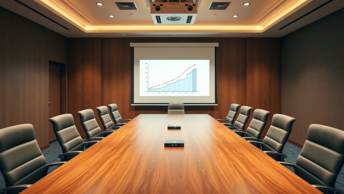 Generic image of a meeting or training room on transparency.