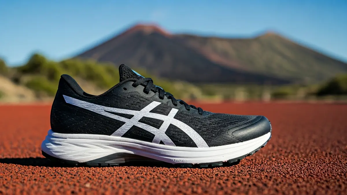 Generic image of a high-performance running shoe in a natural setting.