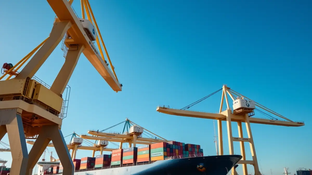 Imagen de grúas portuarias en el Puerto de Las Palmas de Gran Canaria.