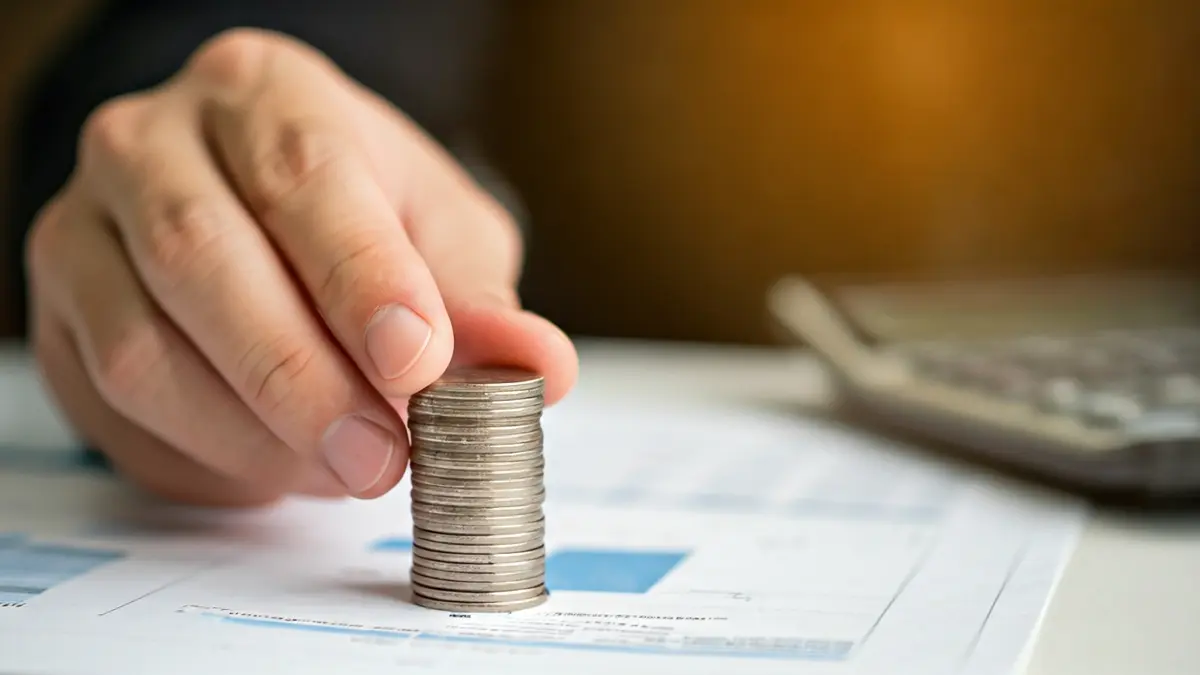 Imagen genérica de monedas y documentos financieros, simbolizando un presupuesto.