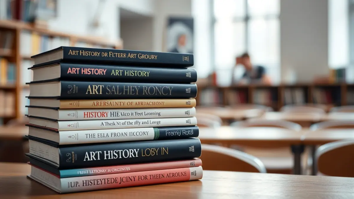 Imagen genérica de libros de arte o literatura en un entorno académico.