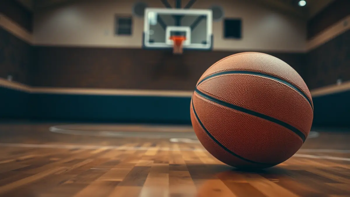 Imagen genérica de un balón de baloncesto en una cancha.