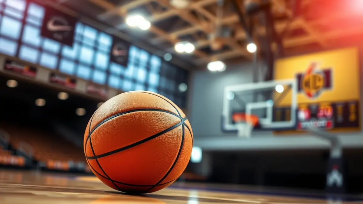 Imagen genérica de un balón de baloncesto en una cancha.