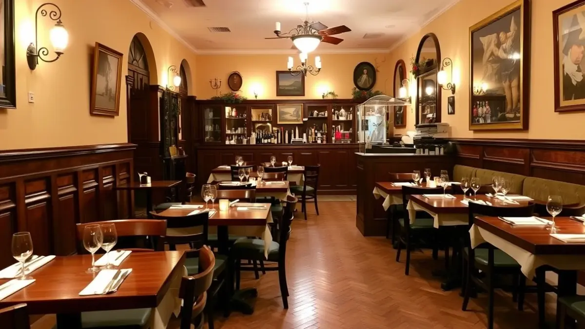 Generic image of a cozy Italian restaurant with traditional decor.
