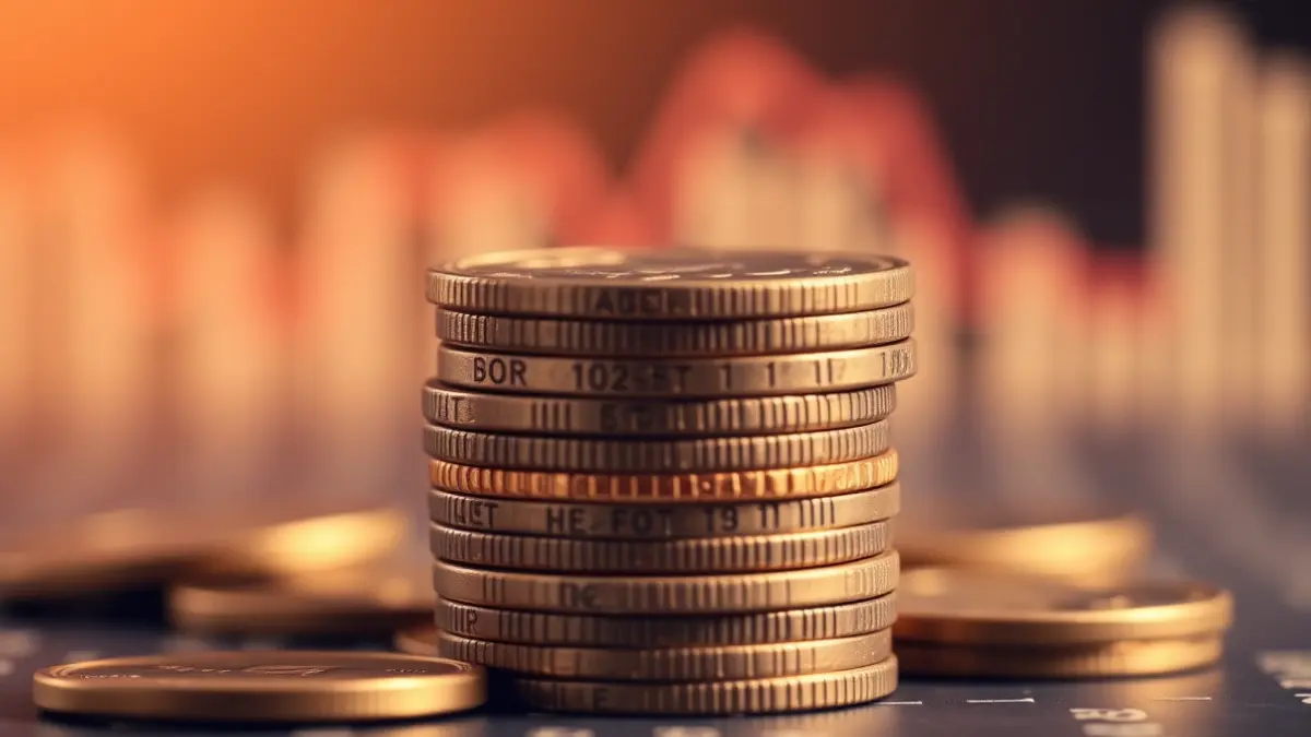 Generic image of coins and a graph, representing the economic difficulties of SMEs.