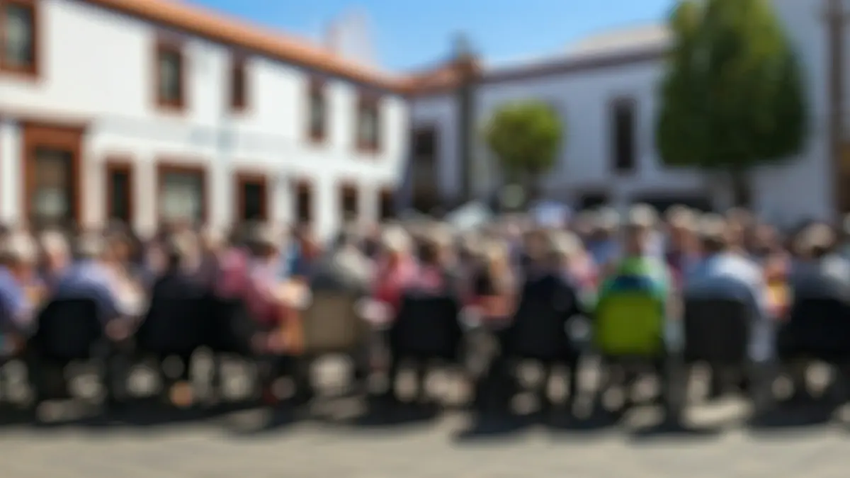 Imagen de un encuentro de mayores con actividades y música en un ambiente festivo.
