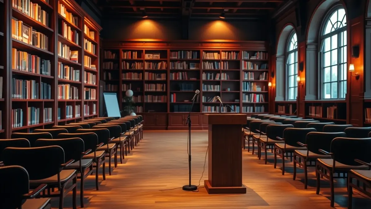 Imagen genérica de un ambiente de lectura o presentación literaria.