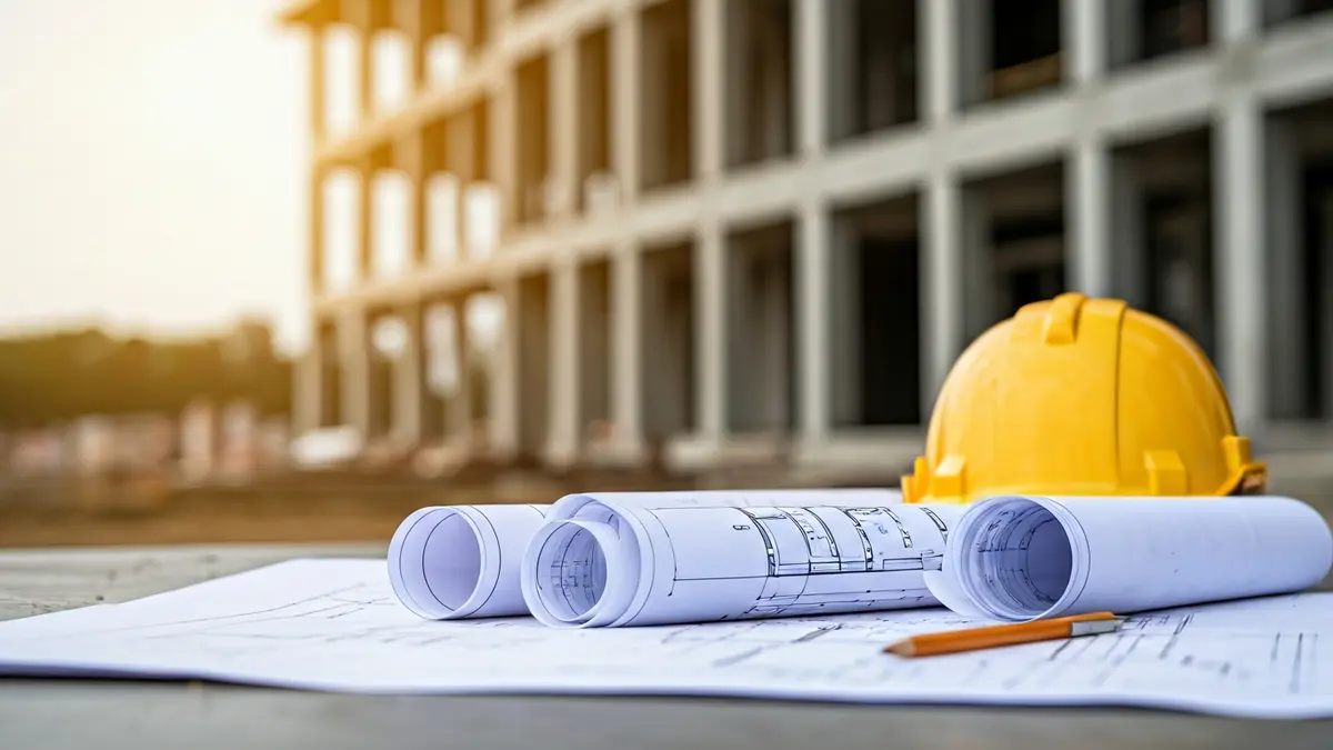Generic image of a construction blueprint with a hard hat, symbolizing the building of protected housing.