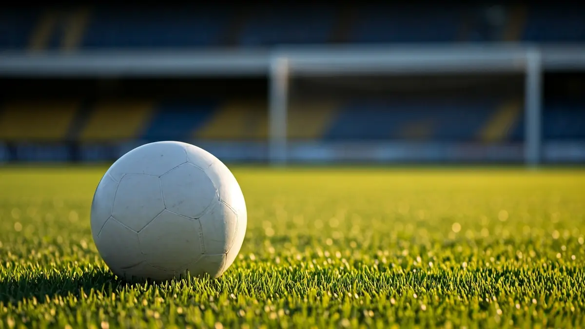 Imagen genérica de un balón de fútbol en el césped de un estadio.