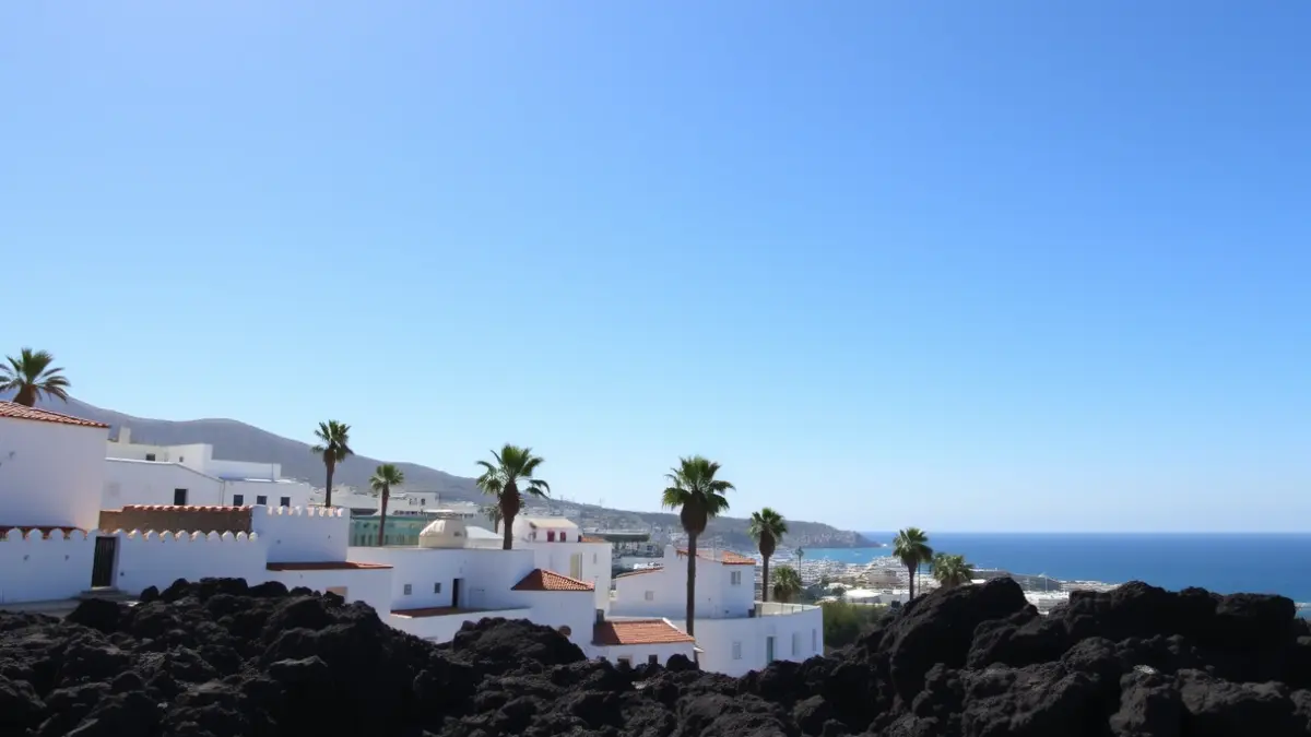 Imagen de un día soleado en una localidad costera canaria.