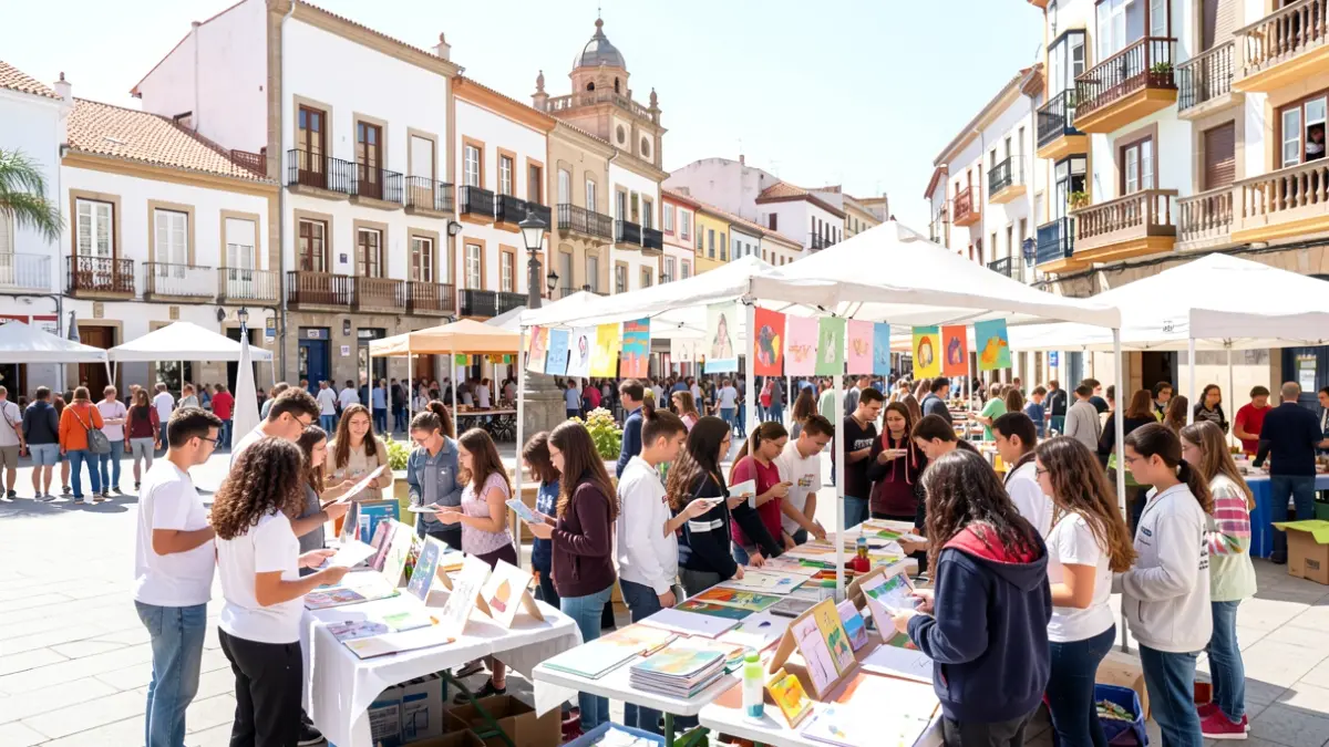 Imagen genérica de estudiantes presentando proyectos cooperativos en una feria en Las Palmas de Gran Canaria.