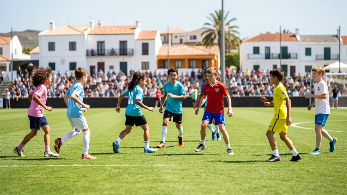 Generic image of children and young people participating in a football campus in the Canary Islands.