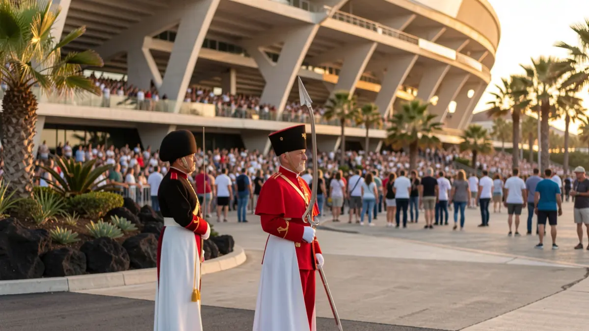 Generic image of a Papal guard at a stadium.