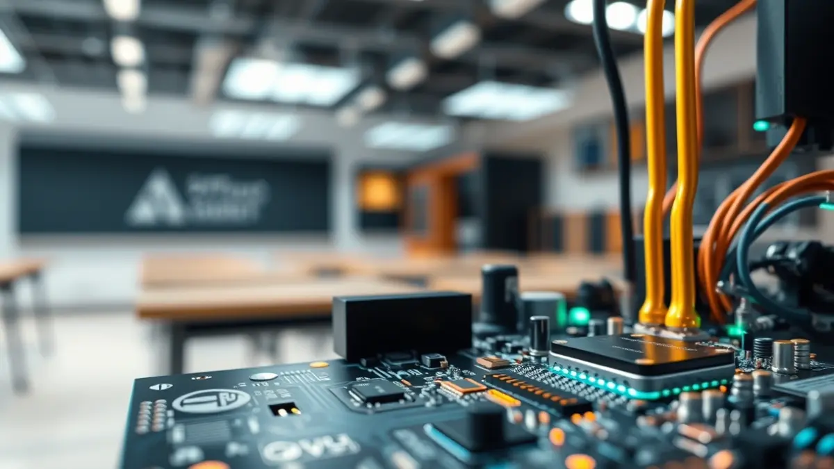 Imagen genérica de tecnología y circuitos, representando la innovación educativa.