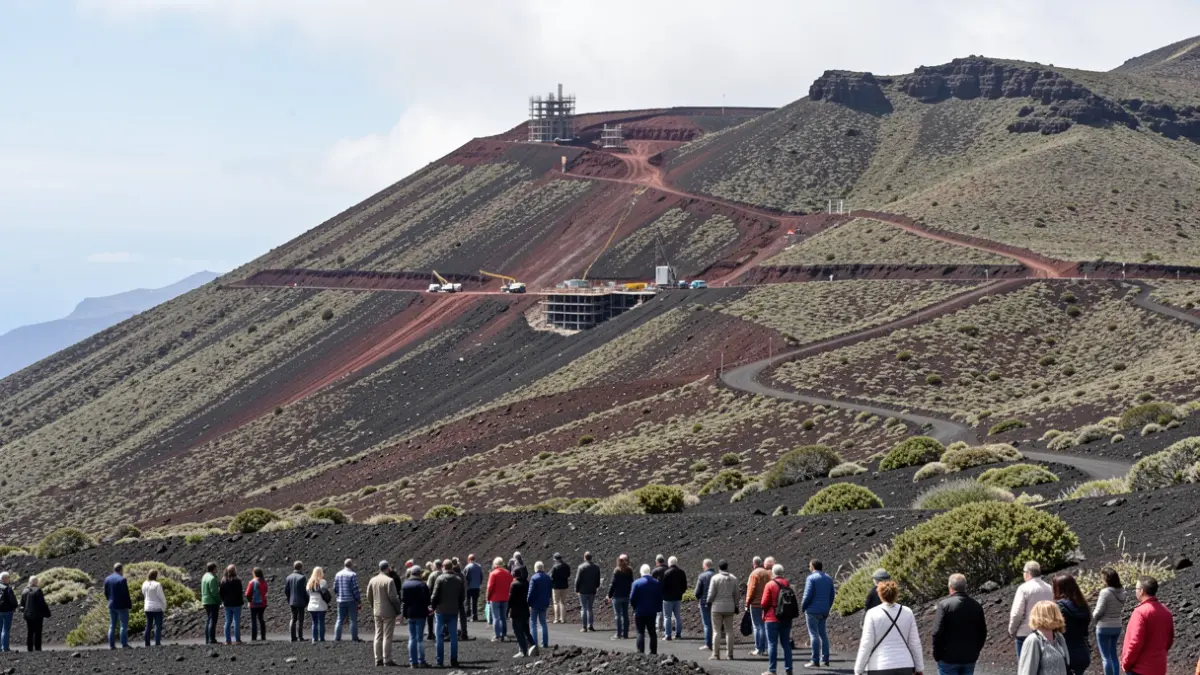 Imagen de la Montaña de Guaza en Tenerife, mostrando el conflicto entre la urbanización y la protección ambiental.