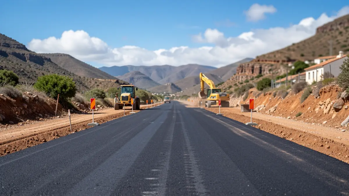 Generic image of road construction in a rural area of Gran Canaria.